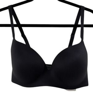 Tommy John Second Skin Lightly Lined Demi Bra Womens 34DD Black Wireless New